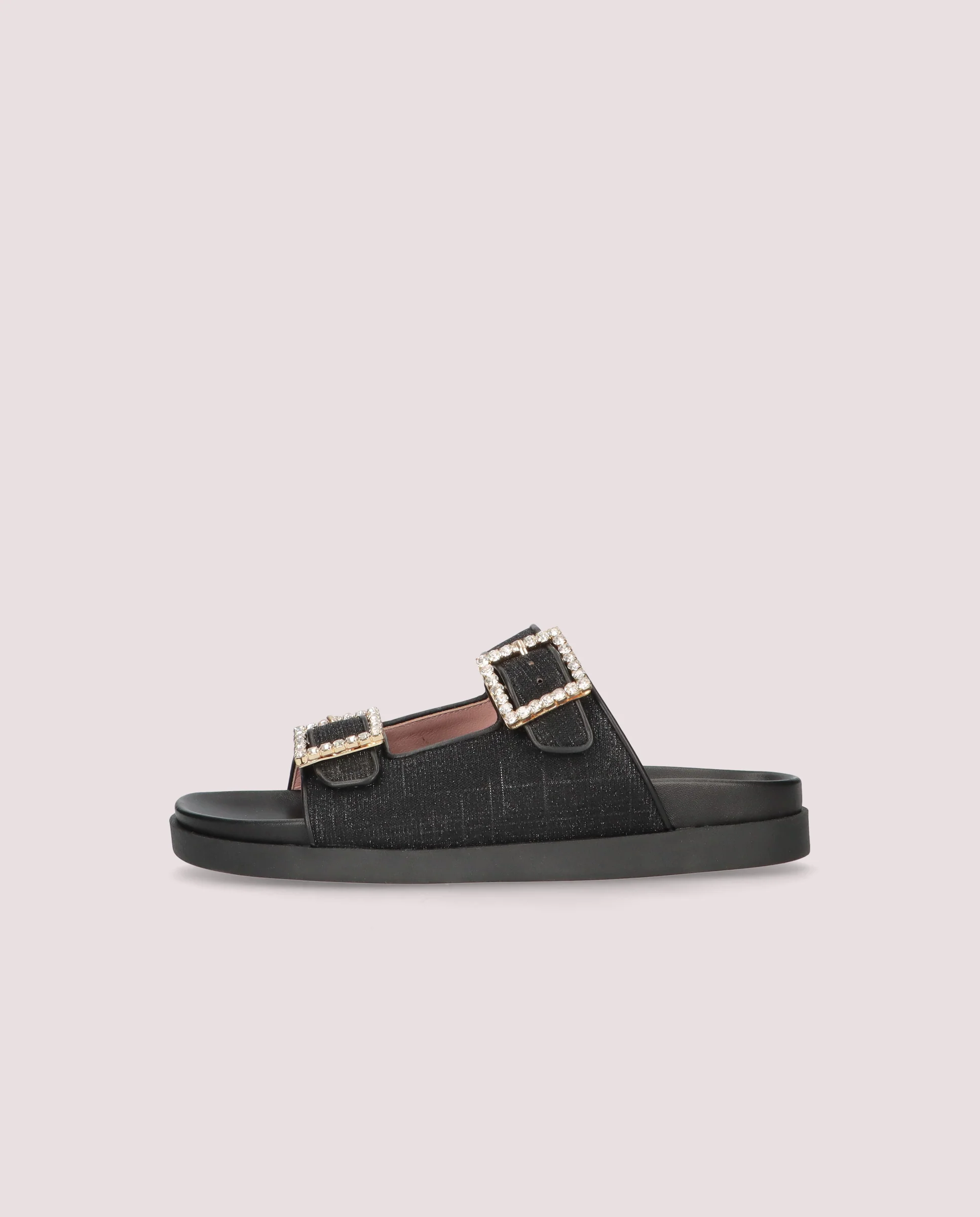 Sandalias Singer Negros Tejidos metalizados - Image 3